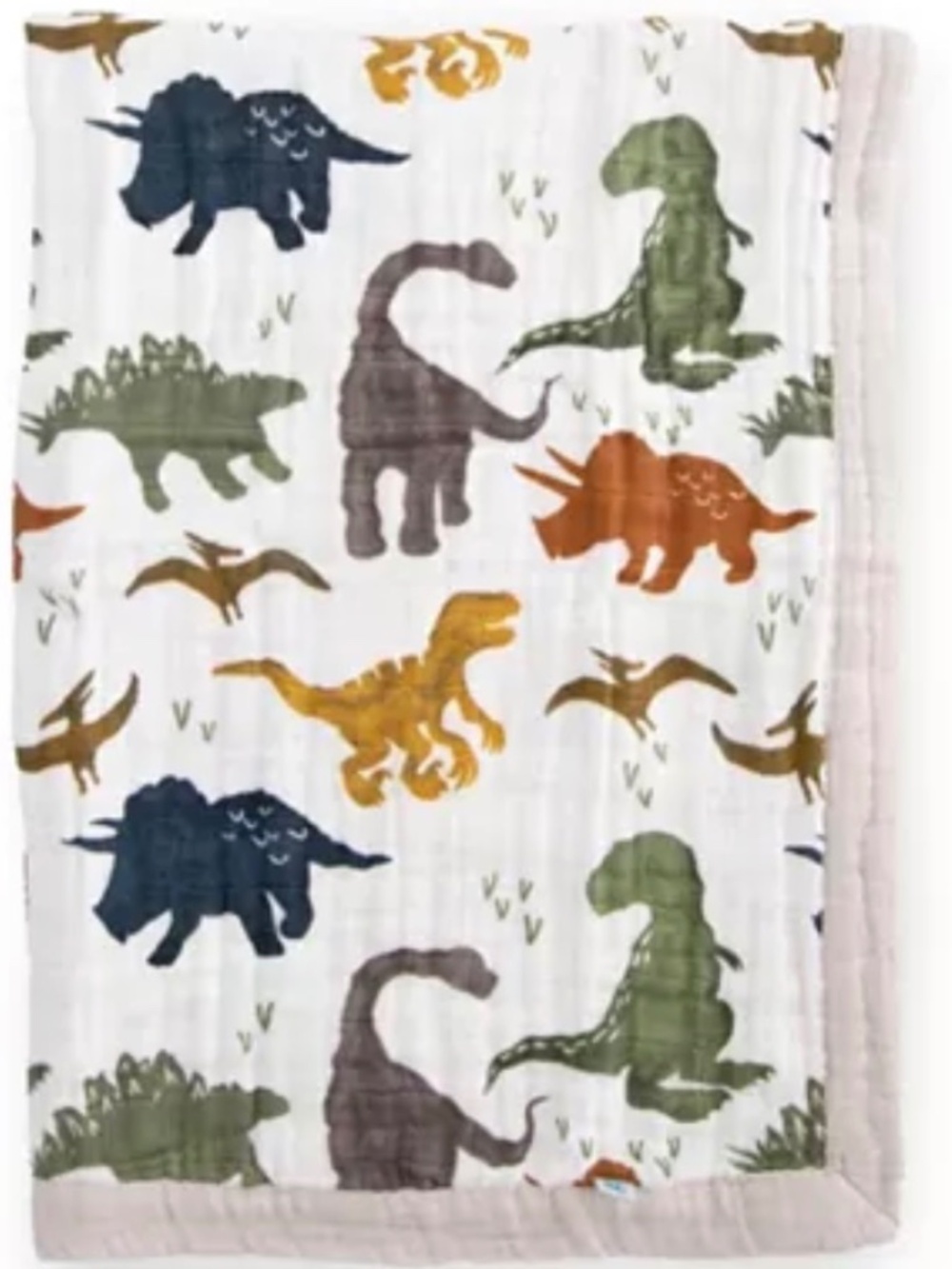 Little unicorn dinosaur muslin blanket